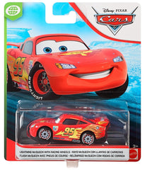 Disney Pixar Cars Lightning Mcqueen With Racing Wheels 