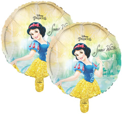 Disney Princess Snow White Set, Pack of 5 Foil Balloons - 2 Round, 1 Mini Cutout and 2 Heart