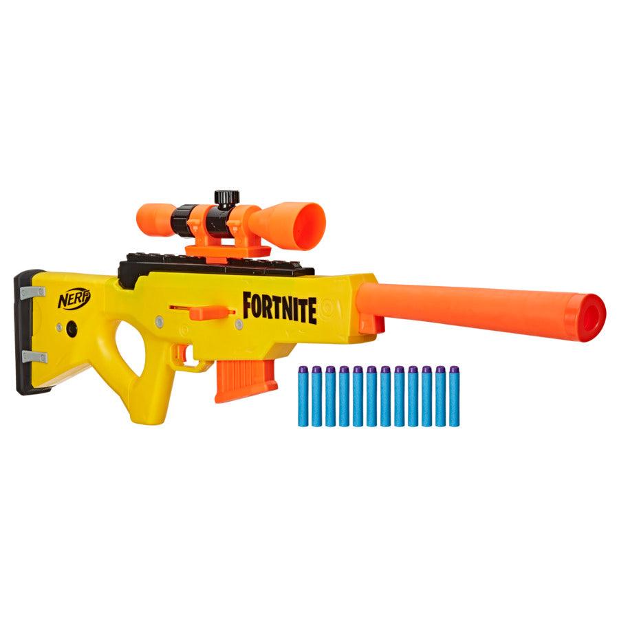 Nerf Fortnite BASR-L Bolt Action, Clip Fed Blaster - Includes Removable Scope, 6-Dart Clip and 12 Official Nerf Elite Darts