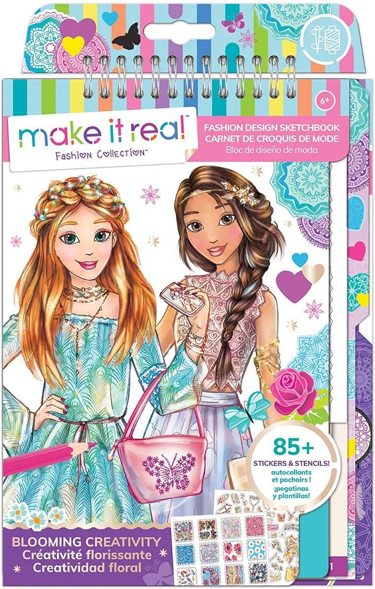 Make It Real Fashion Design Sketchbook: Blooming Creativity Multicolor