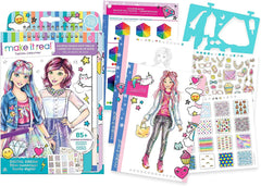 Make It Real Fashion Design Sketchbook: Digital Dream Multicolor