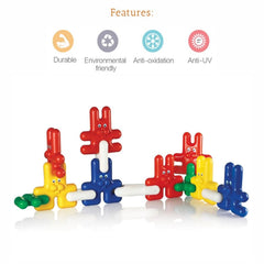 Ok Play Funny Bunny Link, Building Blocks Toys For Kids, Interlocking Blocks, Early Learning Educational Toy For Kids, Multicolor, 0 To 2 Years