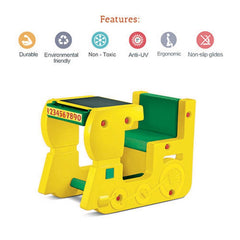 Ok Play Play Pet Single, Chair ‘N' Desk Set For Kids, Perfect For Home And School, Yellow & Green, 2 to 4 Years