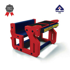 Ok Play Pony Double Chair ‘N' Desk Set For Kids, Perfect For Home And School, Red/Blue, 2 to 4 Years
