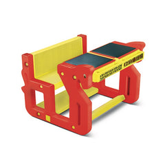 Ok Play Pony Double Chair ‘N' Desk Set For Kids, Perfect For Home And School, Red/Yellow, 2 to 4 Years