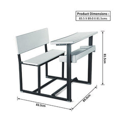 Ok Play Senior Scholars, Desk ‘N' Chair For 2 Childrens, Study Table, Perfect For Home And School, Grey, 5 to 10 Years