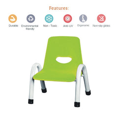 Ok Play Cute Chair Small, Study Chair, Perfect For Home, Creches And School, Parrot Green & Ivory White, 2 to 4 Years