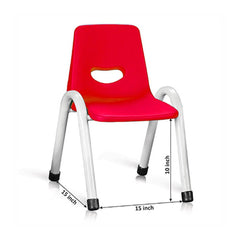 Ok Play Cute Chair Medium, Study Chair, Perfect For Home, Creches And School, Red & Ivory White, 5 to 10 Years