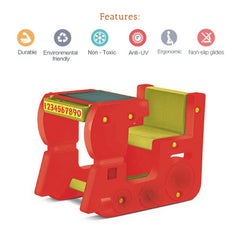 Ok Play Fun On Wheels Single, Chair And Table, Perfect For Home And School, Red & Yellow, 2 to 4 Years