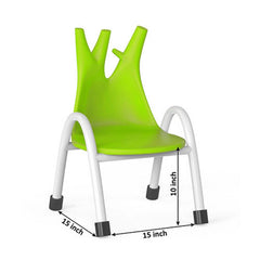 Ok Play Trunk Chair, Study Chair, Sturdy And Durable Chair, Plastic Chair, Perfect For Home, Creches And School, Green, 5 to 10 Years, Height 10 Inches