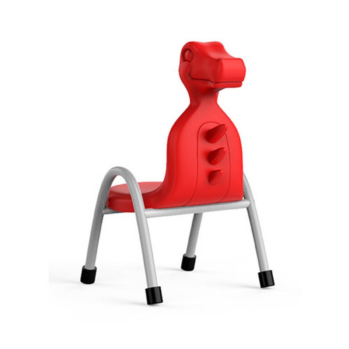 Ok Play Dino Chair, Study Chair, Sturdy And Durable Chair, Plastic Chair, Perfect For Home, Creches And School, Red, 5 to 10 Years, Height 10 Inches