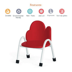 Ok Play Cloud Chair, Study Chair, Sturdy And Durable Chair, Plastic Chair, Perfect For Home, Creches And School, Red, 2 to 4 Years, Height 8 Inches