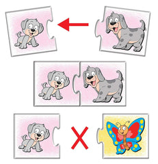 Frank Animal Babies Puzzle – 24 Self-Correcting 2-Piece Puzzles for Ages 3 & Above