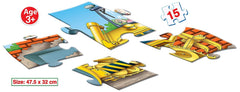 Frank Bulldozer Shaped Floor Puzzle - 15 Pieces