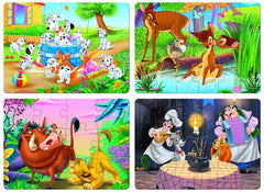 Frank Disney Animal Friends 4 in 1 Puzzles - A Set of 4 Jigsaw Puzzles for 3 Year Old Kids and Above