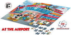 Frank Disney Mickey Mouse - At The Airport 250 Pieces Jigsaw Puzzle for 8 Year Old Kids and Above