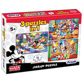Frank Disney Mickey Mouse & Friends 3 Puzzles in 1 - A Set of 3 48 Pc Jigsaw Puzzles