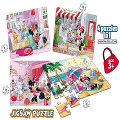 Frank Disney Minnie Mouse 4 in 1 Puzzle - A Set of 4 Jigsaw Puzzles
