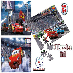 Frank Disney Pixar Cars 3 Puzzles in 1 - A Set of 3 Jigsaw Puzzles