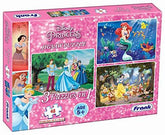 Frank Disney Princess 3 Puzzles in 1 - A Set of 3 48 Pc Jigsaw Puzzles for 5 Year Old Kids and Above