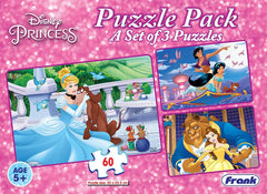 Frank Disney Princess Jigsaw Puzzle Pack- 3 Sets of 60 Pcs