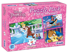Frank Disney Princess Jigsaw Puzzle Pack- 3 Sets of 60 Pcs
