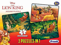 Frank Disney The Lion King 3 Puzzles in 1 - A Set of 3 48 Pc Jigsaw Puzzles for 5 Year Old Kids and Above