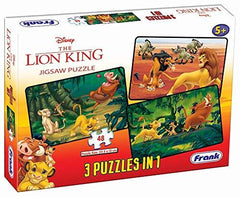 Frank Disney The Lion King 3 Puzzles in 1 - A Set of 3 48 Pc Jigsaw Puzzles for 5 Year Old Kids and Above