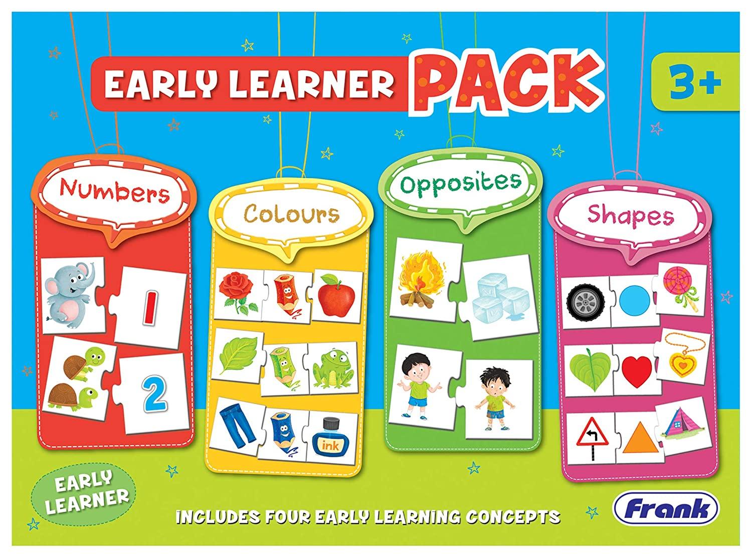 Frank Early Learner Pack – 88 Pieces, 20 2-Piece and 16 3-Piece Self-Correcting Puzzles for Ages 3 & Above