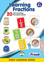 Frank Learning Fractions Puzzle – 40 Pieces, 20 Self-Correcting 2-Piece Puzzles for Ages 4 & Above
