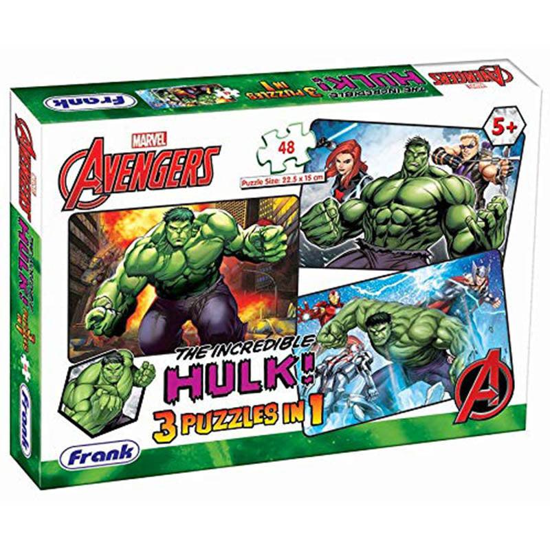 Frank Marvel Avengers - The Incredible Hulk! 3 in 1 Jigsaw Puzzles