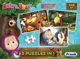Frank Masha And The Bear 3 In 1 Puzzle For 4 Year Old Kids And Above