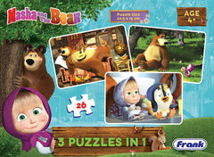 Frank Masha And The Bear 3 In 1 Puzzle For 4 Year Old Kids And Above