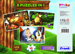 Frank Masha And The Bear 3 In 1 Puzzle For 4 Year Old Kids And Above