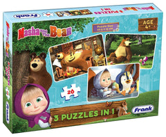 Frank Masha And The Bear 3 In 1 Puzzle For 4 Year Old Kids And Above