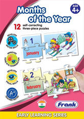 Frank Months of The Year – 36 Pieces, 12 Self-Correcting 3-Piece Puzzles for Ages 4 & Above
