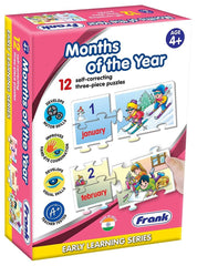 Frank Months of The Year – 36 Pieces, 12 Self-Correcting 3-Piece Puzzles for Ages 4 & Above