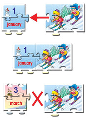 Frank Months of The Year – 36 Pieces, 12 Self-Correcting 3-Piece Puzzles for Ages 4 & Above
