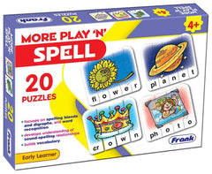 Frank More Play ‘n' Spell Puzzle – 20 Self-Correcting Puzzles, Early Learner Educational Jigsaw Puzzle Sets with Images