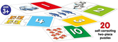 Frank Numbers 1 to 20 Puzzle – 40 Pieces, 20 Self-Correcting 2-Piece Puzzles for Ages 3 & Above
