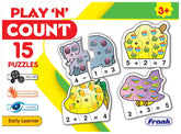 Frank Play ‘n' Count Puzzle – 75 Pieces, 15 Self-Correcting 3-Piece Puzzles for Ages 3 & Above