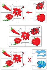 Frank Playing with Colours Puzzle – 40 Pieces, 8 Self-Correcting 5-Piece Puzzles for Ages 4 & Above