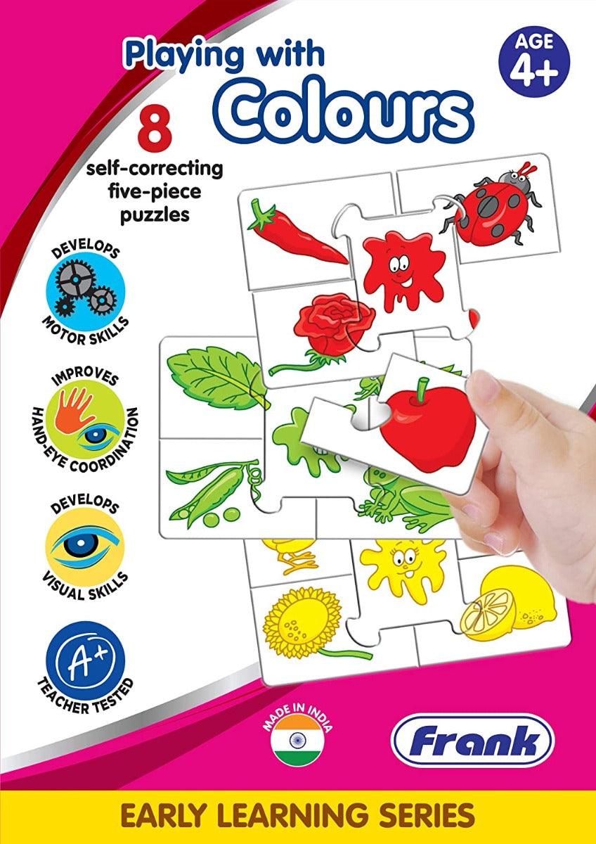Frank Playing with Colours Puzzle – 40 Pieces, 8 Self-Correcting 5-Piece Puzzles for Ages 4 & Above