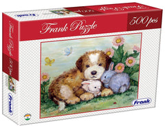 Frank Puppy and Rabbits 500 Pieces Jigsaw Puzzle for 10 Years and Above