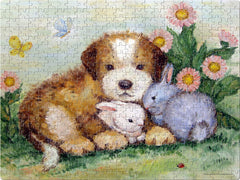 Frank Puppy and Rabbits 500 Pieces Jigsaw Puzzle for 10 Years and Above