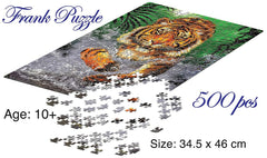 Frank Running Tiger 500 Pieces Jigsaw Puzzle for 10 Years and Above