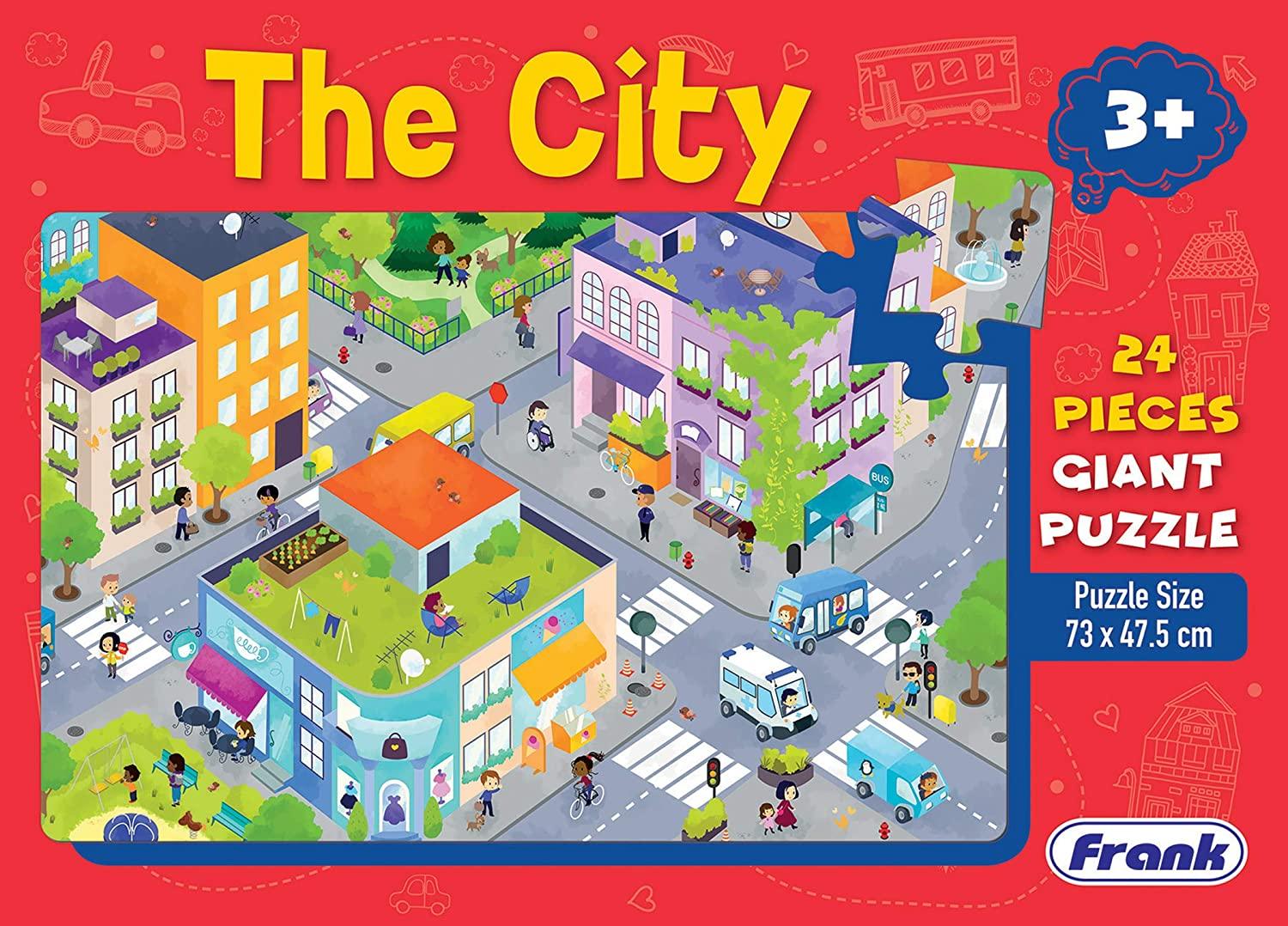 Frank The City 24 Pieces Giant Floor Puzzle for 3 Year Old Kids and Above