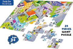 Frank The City 24 Pieces Giant Floor Puzzle for 3 Year Old Kids and Above