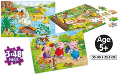 Frank The Hare & The Tortoise, The Three Little Pigs, The Ugly Duckling 3 in 1 Jigsaw Puzzle