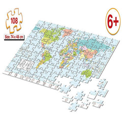 Frank World Map Puzzle (108 Pieces)